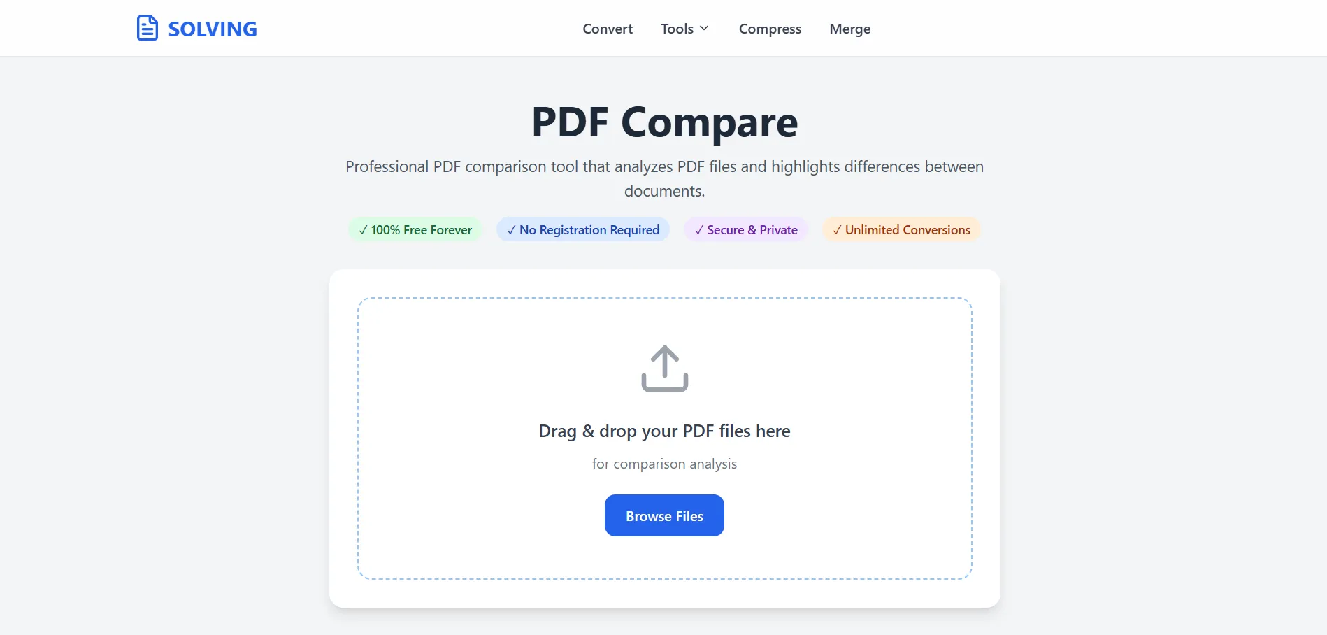 Compare PDF Interface