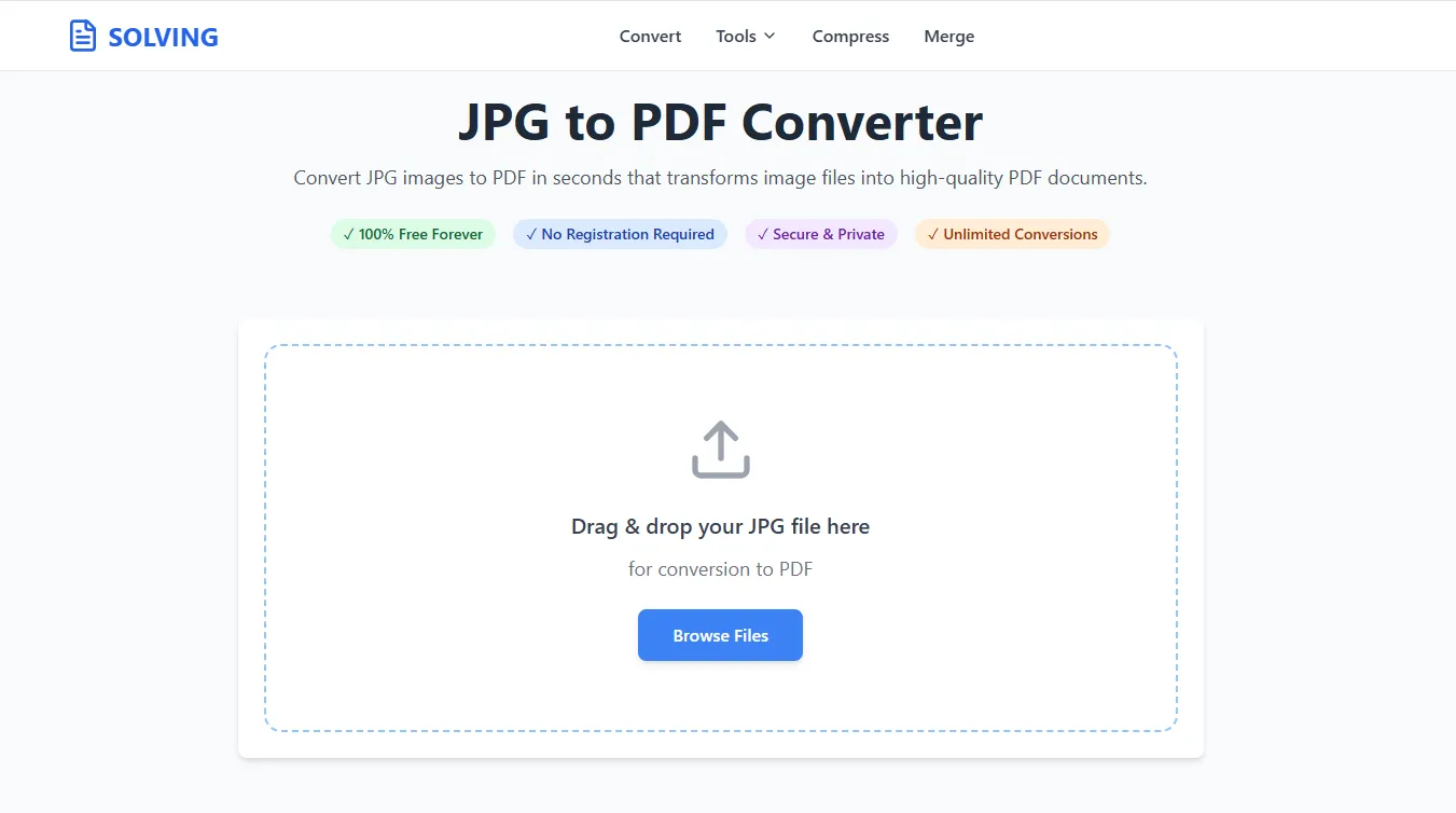 JPG to PDF Interface