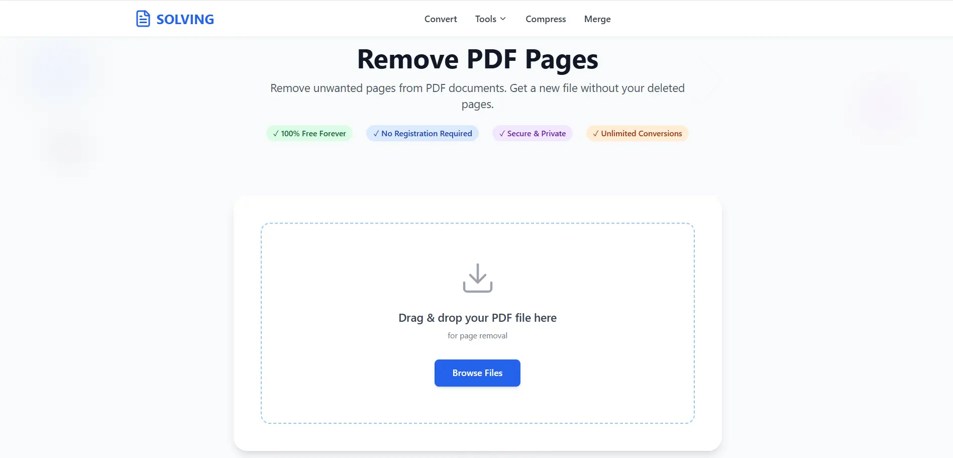 Remove PDF Page Interface