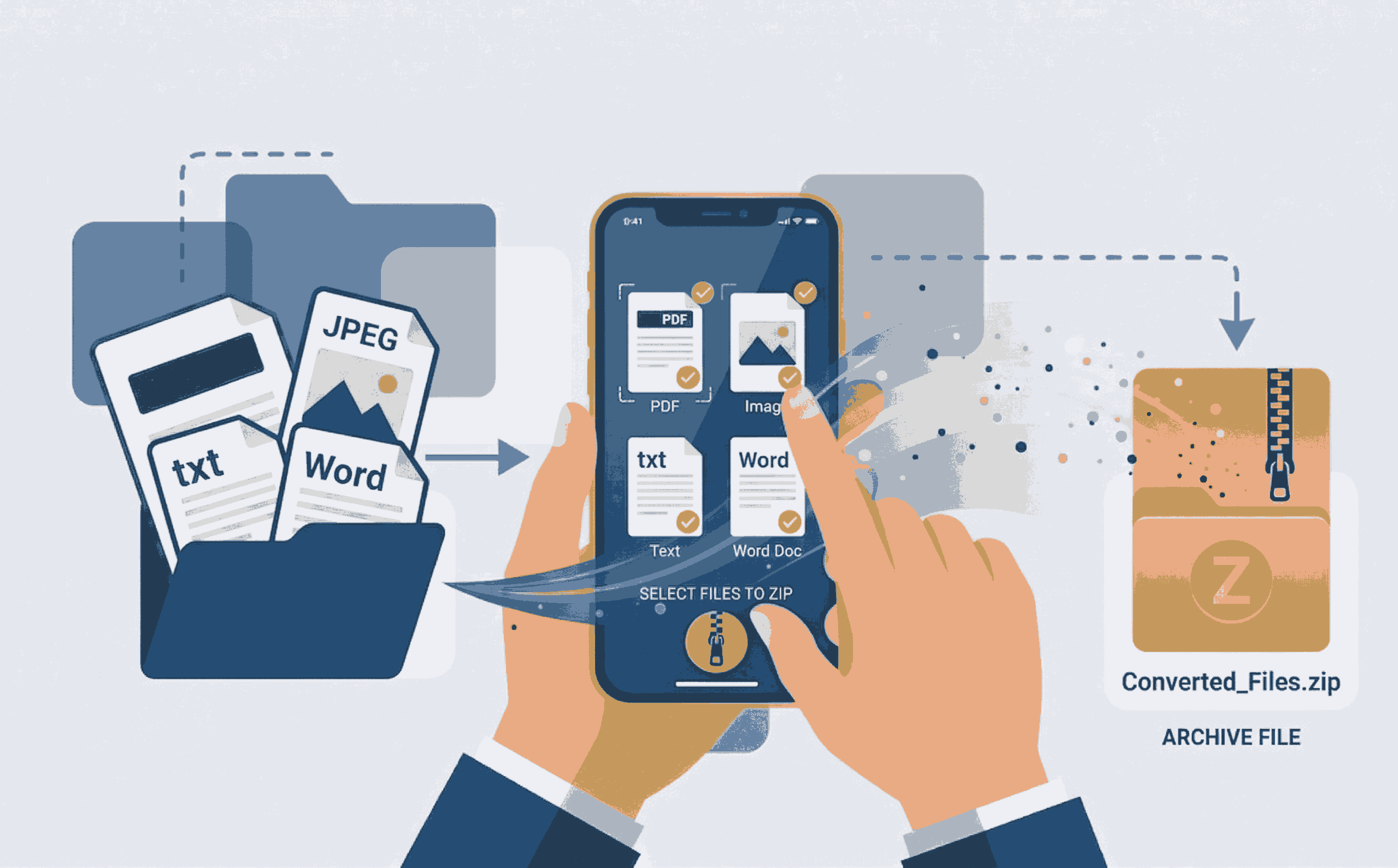 Creating a ZIP file securely from multiple documents in the browser