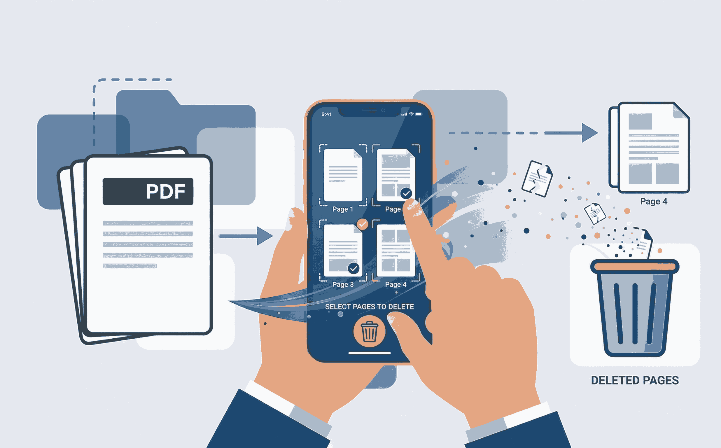 Deleting a page from a PDF on an iPhone and iPad securely