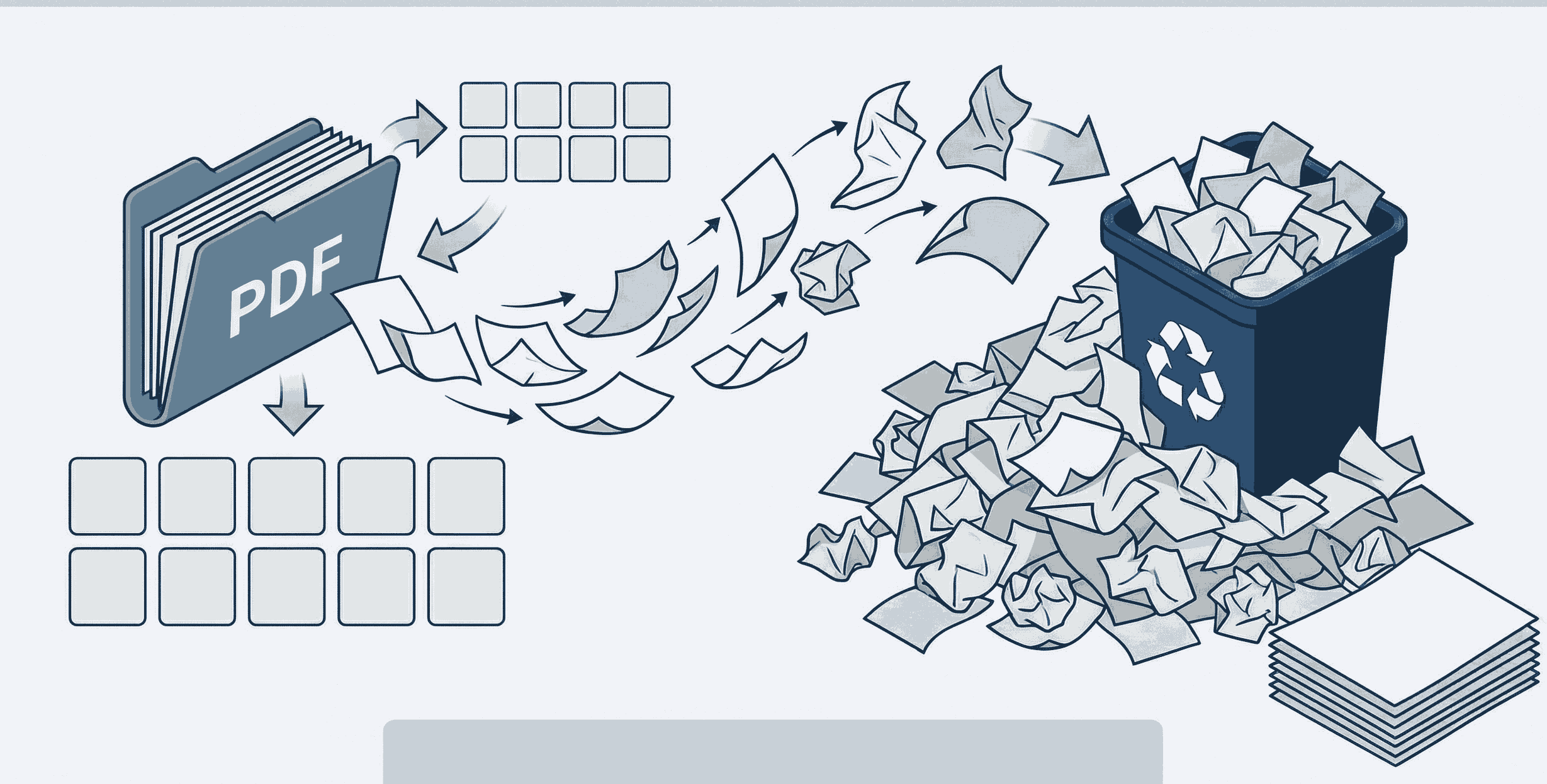 Extracting specific pages from a PDF document securely online