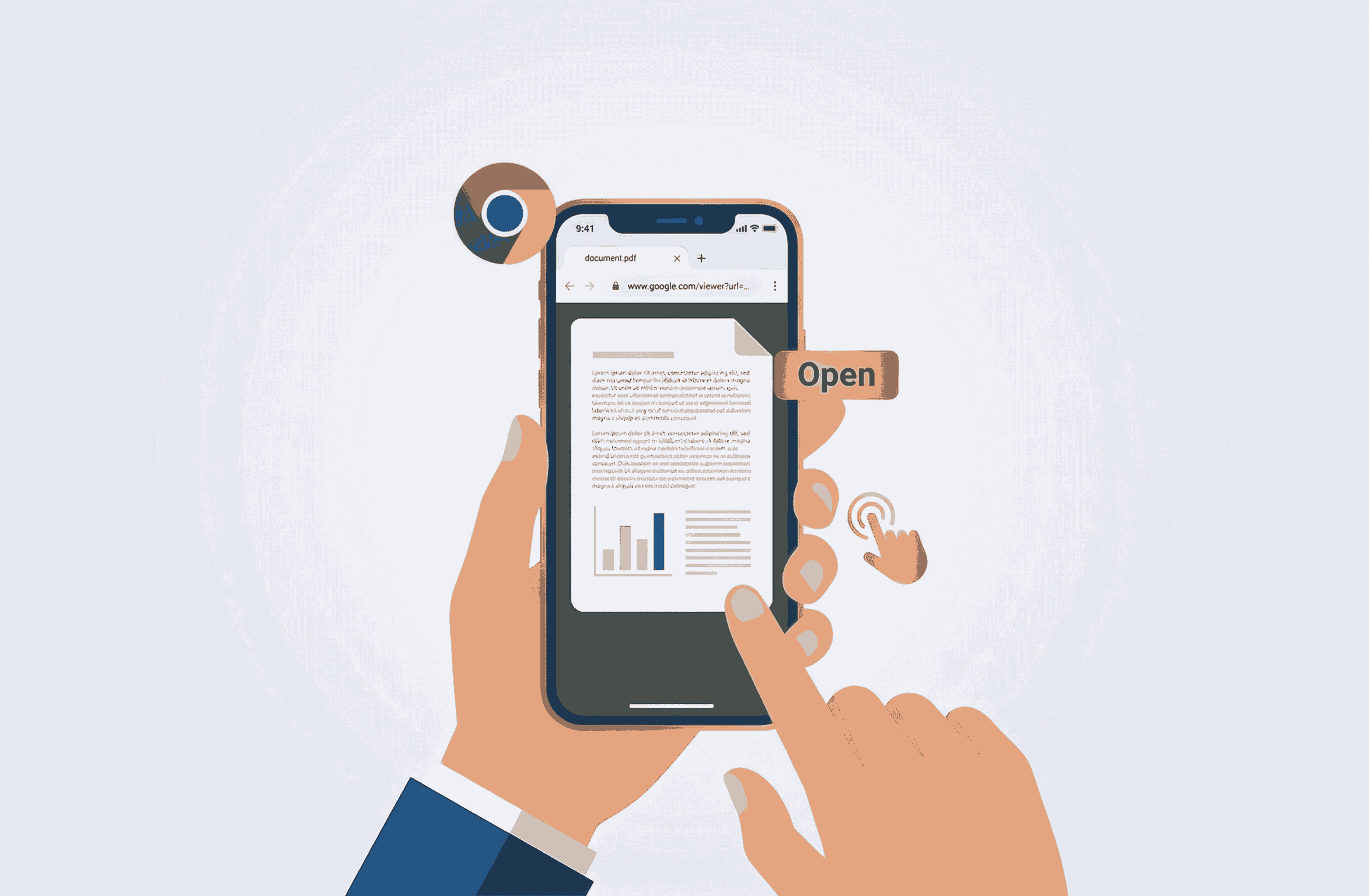 Viewing a PDF file directly and securely in the Google Chrome browser