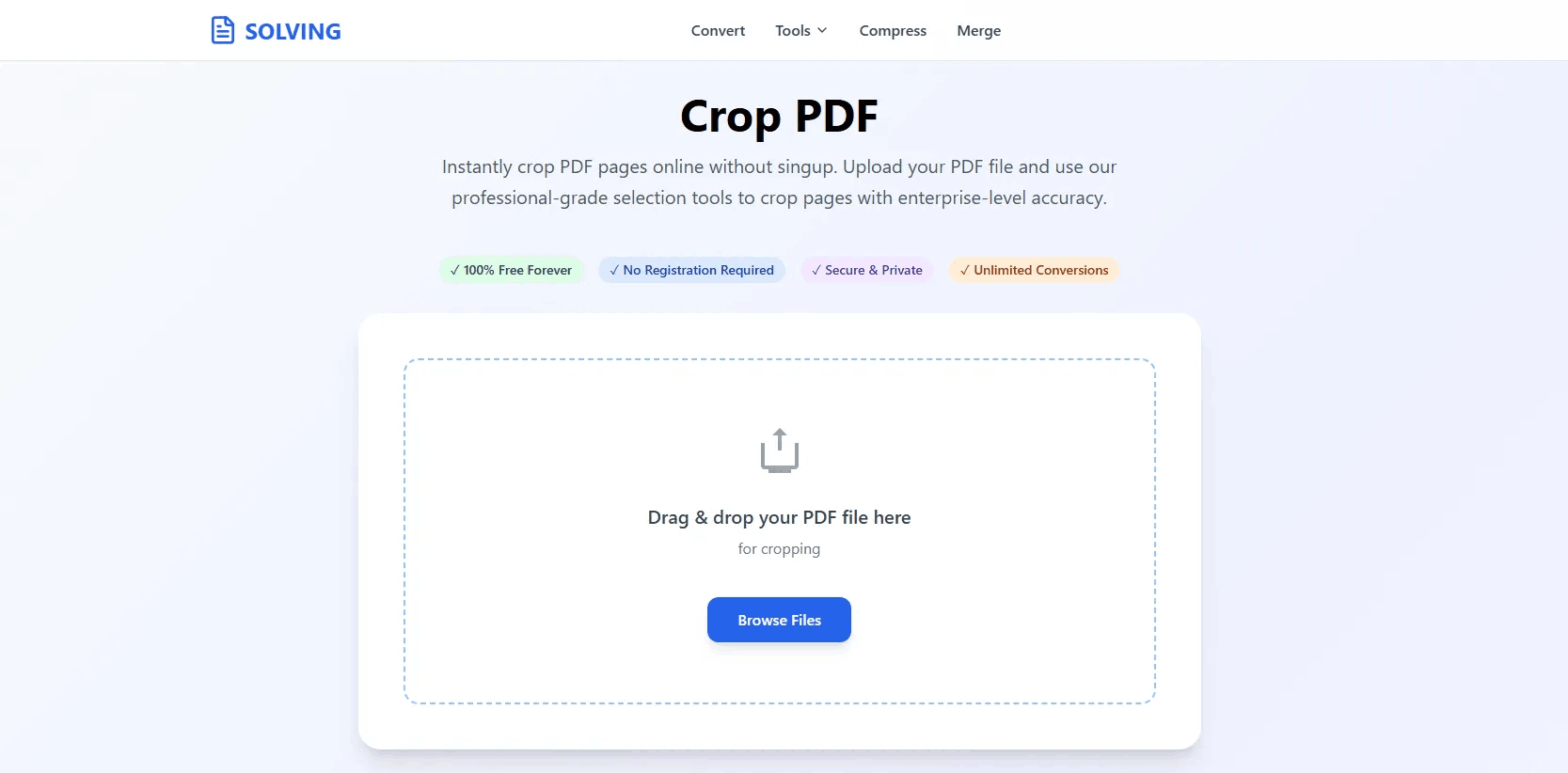 Crop PDF Interface