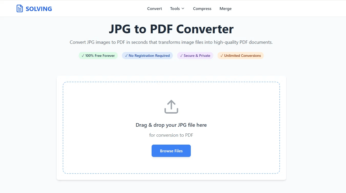 JPG to PDF Interface