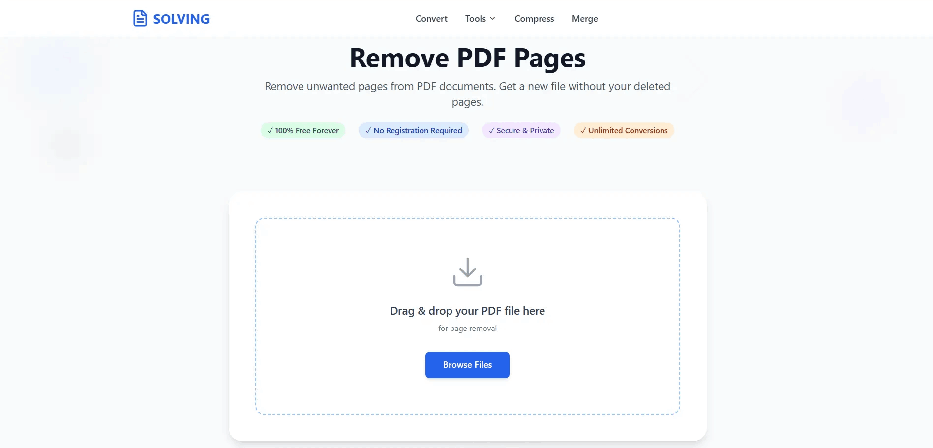 Remove PDF Page Interface